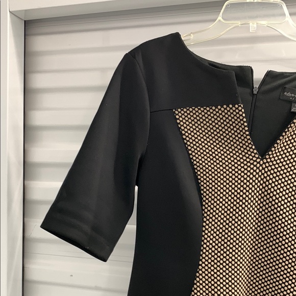 Connected Apparel Black Sheath Midi Dress V-Neck - Picture 3 of 9